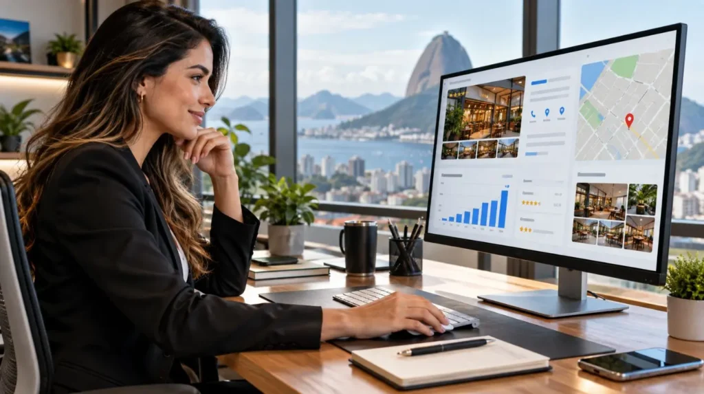 Análise de categoria, endereço e área de cobertura de uma empresa local